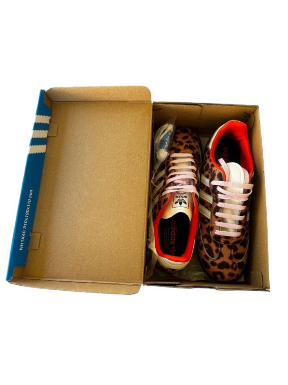 Adidas Samba OG Red Leopard Print Striped Trainers Sneakers Mens 9.5 Womens 10.5 - Picture 4 of 15